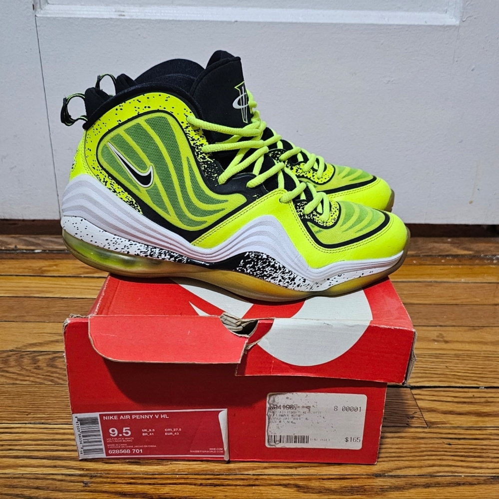 Nike Air Penny 5 "Highlighter"  Size 9.5M